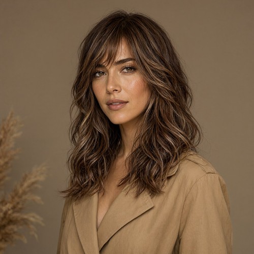 Women's wigs in warm autumn tones