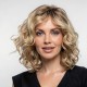 Gold Short Curly Wig for Women - Mid Parted Lily Flower Perm Full Head Cap