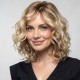 Gold Short Curly Wig for Women - Mid Parted Lily Flower Perm Full Head Cap
