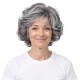 Silver Grey Mixed Short Curly Wig for Middle-Aged and Elderly Women | Voluminous Style