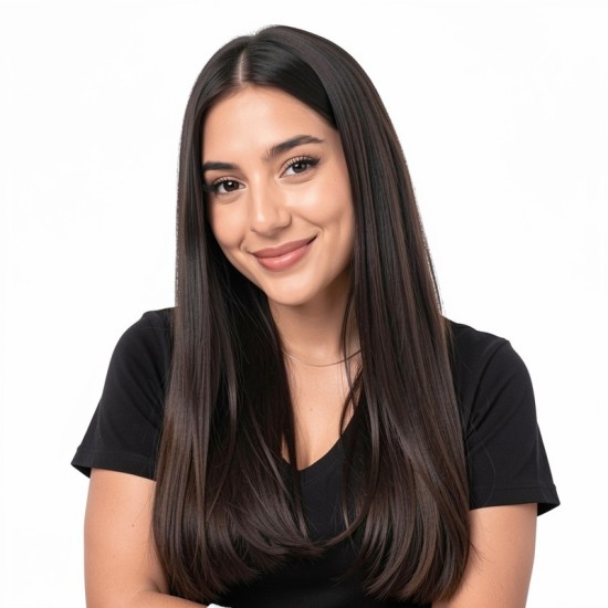 Women's Real Hair Expression Top Patch - Natural Invisible Density Boost & Gray Coverage Cap Extensions with Adhesive