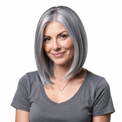 Women's Real Hair Expression Top Patch - Natural Invisible Density Boost & Gray Coverage Cap Extensions with Adhesive