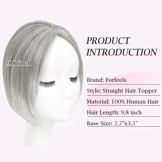 Hand-knitted Human Hair Top Piece for Hair Loss Coverage, Gray Hair Concealment, and Increased Volume for Women.