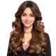Gradient Brown | Bangs | Natural Curly Medium Length Full Wig