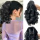 10-inch Short Mixed-Color Claw Clip Ponytail Hair Extensions with Fashion Braids