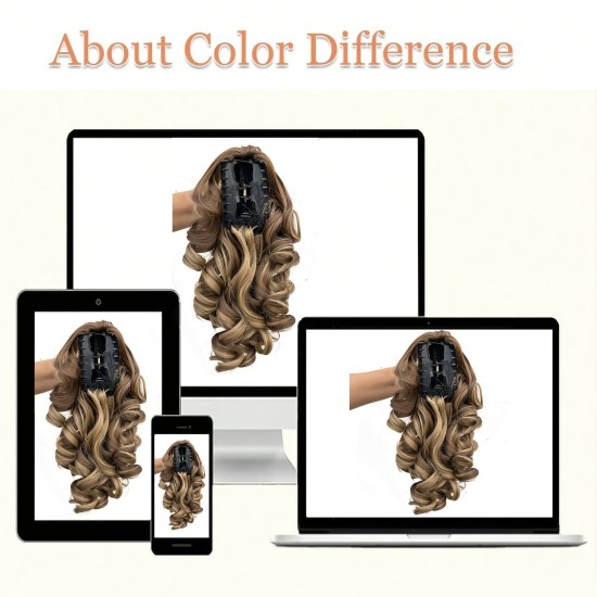 10-inch Short Mixed-Color Claw Clip Ponytail Hair Extensions with Fashion Braids