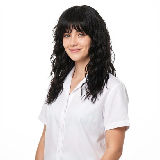 Long Wavy Wig | Gray/Black/Brown - Multiple Colors Available | Curly Hair Style