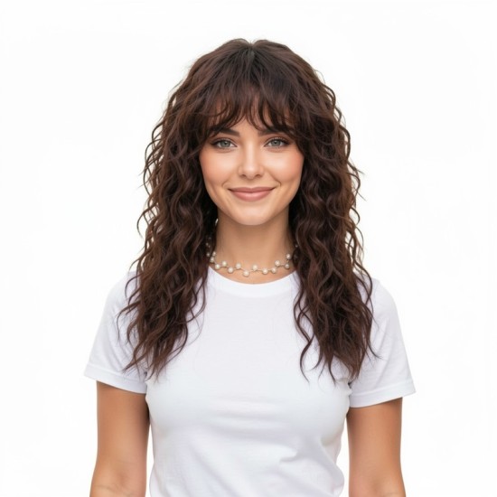 Long Wavy Wig | Gray/Black/Brown - Multiple Colors Available | Curly Hair Style