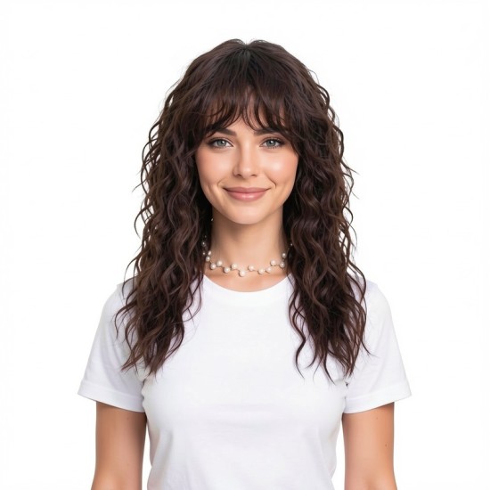 Long Wavy Wig | Gray/Black/Brown - Multiple Colors Available | Curly Hair Style
