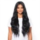 Lace Hairnet Wig Cap | Black Middle-Parted Long Wavy Curly Hair | Synthetic Product