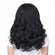 Women's Black Long Curly Ice Silk Headband | Minimalist Elegant Yaki Wig Cap