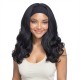 Women's Black Long Curly Ice Silk Headband | Minimalist Elegant Yaki Wig Cap