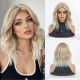 Light Gold Ombre Medium Wave Wig | Natural, Viscous and Breathable | Trendy Daily Wear Full Headpiece