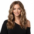 Dark Brown Wavy Bob Wig with Side Bangs - Medium Layered Wig for Women | Natural Look & Glossy Finish