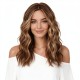 Women's Long Hair Gradient Blonde Full Wig with Middle Part, Natural Look, Synthetic Fiber