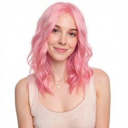 Women's Long Hair Gradient Blonde Full Wig with Middle Part, Natural Look, Synthetic Fiber