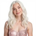 Medium Length Wavy Wig - Dark Brown Hair with Caramel Balayage Highlights - Soft Natural Look for Women