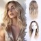 Full Wig Synthetic Long Curly Hair with Gradient Golden Color, Natural Middle Part Bangs for Women
