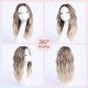 Full Wig Synthetic Long Curly Hair with Gradient Golden Color, Natural Middle Part Bangs for Women