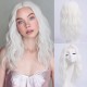 Full Wig Synthetic Long Curly Hair with Gradient Golden Color, Natural Middle Part Bangs for Women