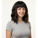 Women's Short Water Wave Wig with Bangs Synthetic Hairpiece