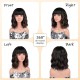 Women's Fully Hand-Knitted Short Wig, Natural Realistic, Heat & Color Resistant, Water Ripple Small Curls with Straight Bangs, Lightweight Comfortable, Breathable Mesh Cap for Daily Wear