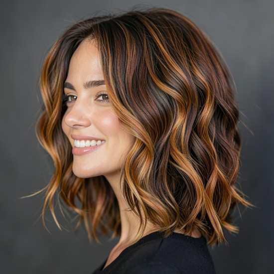 New Women's Short Curly Water Wave Lace Front Wig - Black