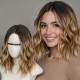 New Women's Short Curly Water Wave Lace Front Wig - Black