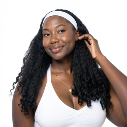 Women's Black Ice Silk Long Wavy Wig | Hair Cap | Realistic Synthetic Wig Cap