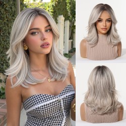 Chemical Fiber Short Wavy Women's Wig Full Hand-Knitted Natural and Comfortable