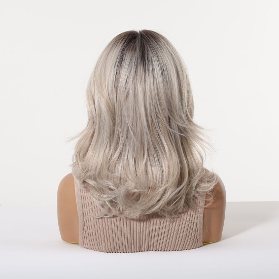 Chemical Fiber Short Wavy Women's Wig Full Hand-Knitted Natural and Comfortable