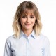 Natural Blonde Top Hairpiece with Transparent Ombre Bangs for Concealing Thin Hair – Adds Volume and Blends Seamlessly