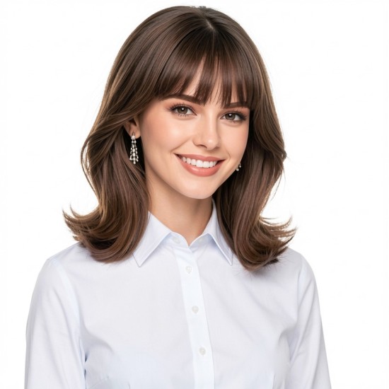 Natural Blonde Top Hairpiece with Transparent Ombre Bangs for Concealing Thin Hair – Adds Volume and Blends Seamlessly