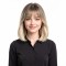 Natural Blonde Top Hairpiece with Transparent Ombre Bangs for Concealing Thin Hair – Adds Volume and Blends Seamlessly