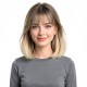 Natural Blonde Top Hairpiece with Transparent Ombre Bangs for Concealing Thin Hair – Adds Volume and Blends Seamlessly