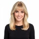 Natural Blonde Top Hairpiece with Transparent Ombre Bangs for Concealing Thin Hair – Adds Volume and Blends Seamlessly