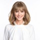 Natural Blonde Top Hairpiece with Transparent Ombre Bangs for Concealing Thin Hair – Adds Volume and Blends Seamlessly
