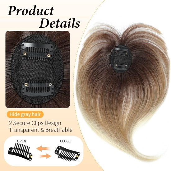 Golden Breathable Full Lace Topper: Natural White Hair Cover with Invisible Hairline for Women.