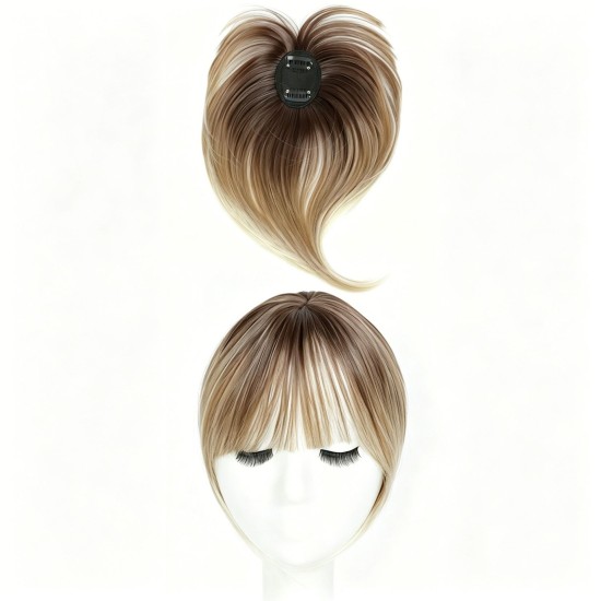 Golden Breathable Full Lace Topper: Natural White Hair Cover with Invisible Hairline for Women.