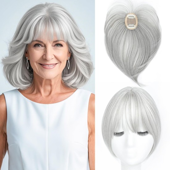 Golden Breathable Full Lace Topper: Natural White Hair Cover with Invisible Hairline for Women.