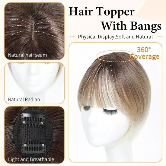 Golden Breathable Full Lace Topper: Natural White Hair Cover with Invisible Hairline for Women.