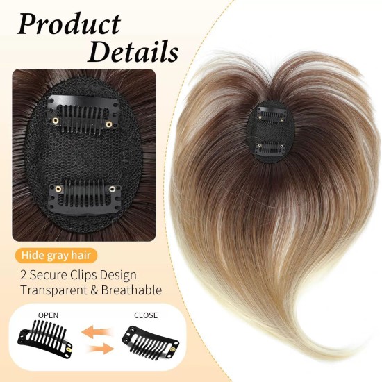 Golden Breathable Full Lace Topper: Natural White Hair Cover with Invisible Hairline for Women.