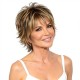 Short Wavy Hair for Middle-Aged Women | Light Blonde Linen Textured Wavy Hair | Synthetic Short Wig