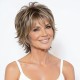 Short Wavy Hair for Middle-Aged Women | Light Blonde Linen Textured Wavy Hair | Synthetic Short Wig