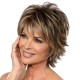 Short Wavy Hair for Middle-Aged Women | Light Blonde Linen Textured Wavy Hair | Synthetic Short Wig