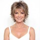 Short Wavy Hair for Middle-Aged Women | Light Blonde Linen Textured Wavy Hair | Synthetic Short Wig