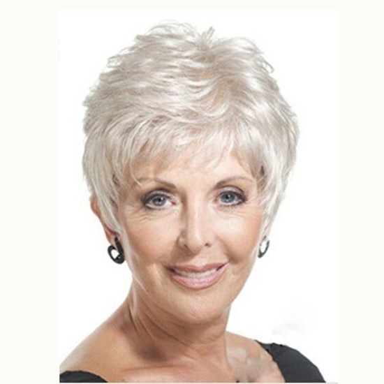 One-Piece Drop Shipping for AliExpress/eBay: Chic White Short Straight Wigs for Moms