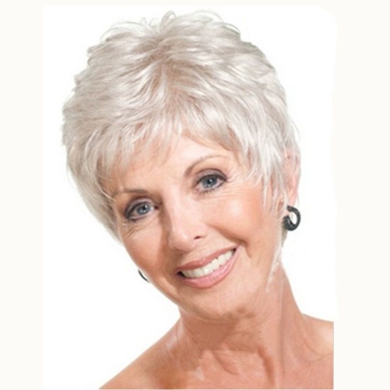One-Piece Drop Shipping for AliExpress/eBay: Chic White Short Straight Wigs for Moms