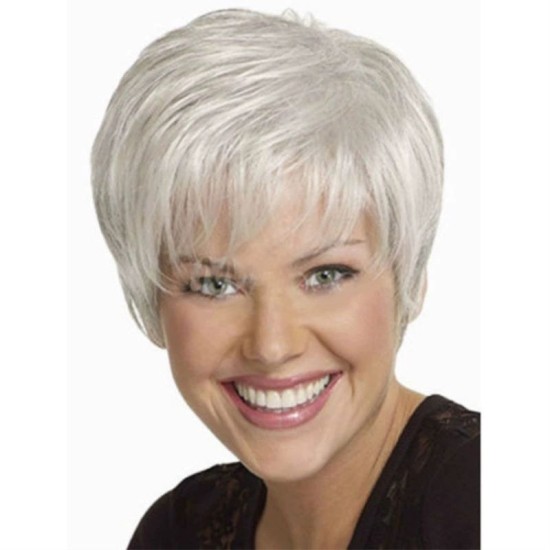 One-Piece Drop Shipping for AliExpress/eBay: Chic White Short Straight Wigs for Moms