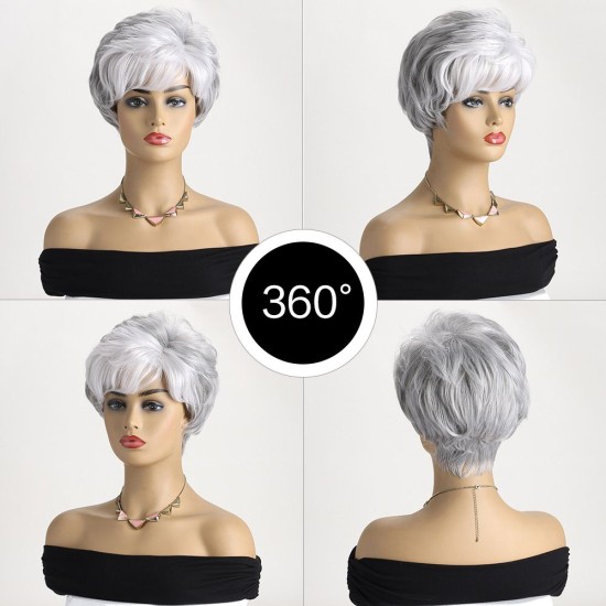 New Fashion Wavy Short Wig with Slanted Bangs for Women, Mixed Colors - Bulk Wholesale for AliExpress